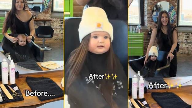 Mama-fryzjerka pokazała, jak zakłada doczepy..