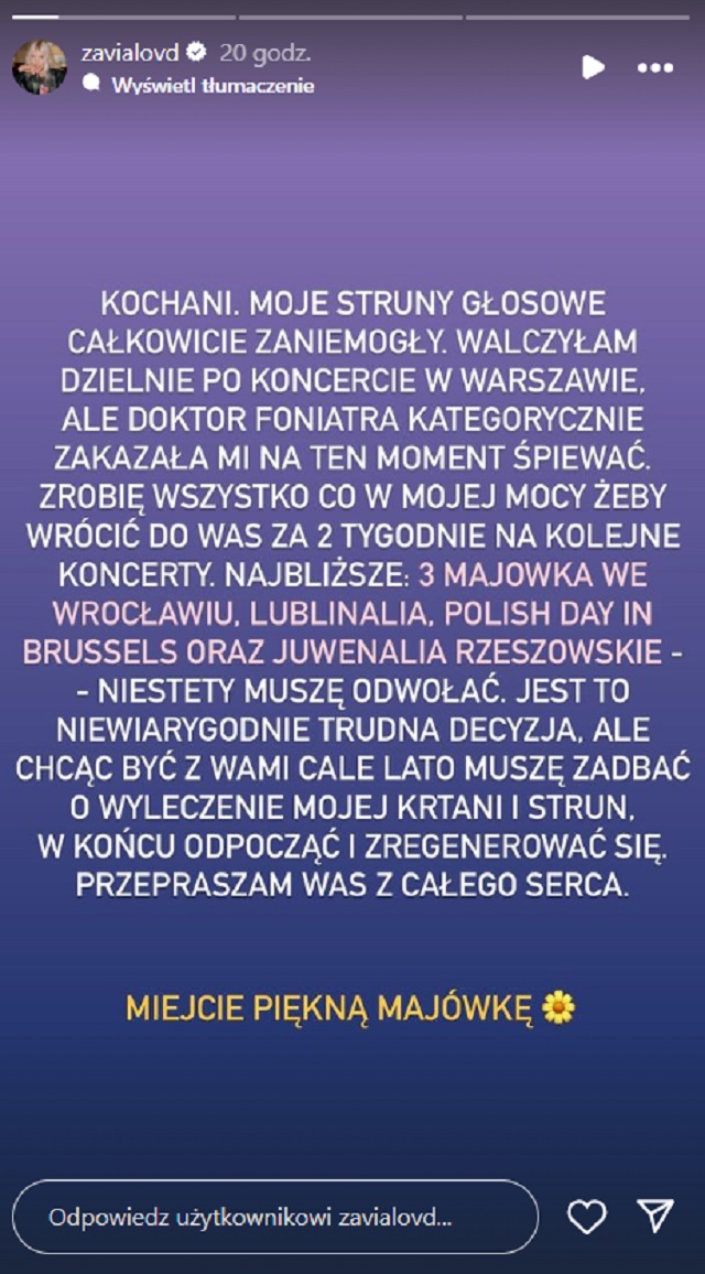 Daria Zawialow oswiadczenie