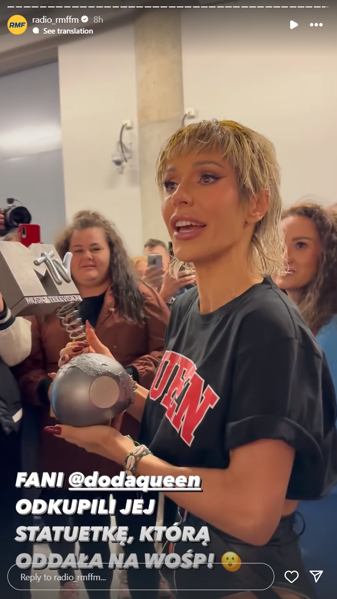 Doda odzyskała statuetkę MTV dzięki fanom!