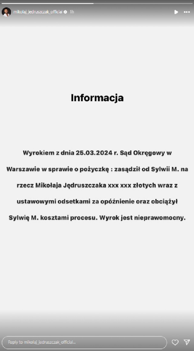 Mikołaj Jędruszczak Instagram