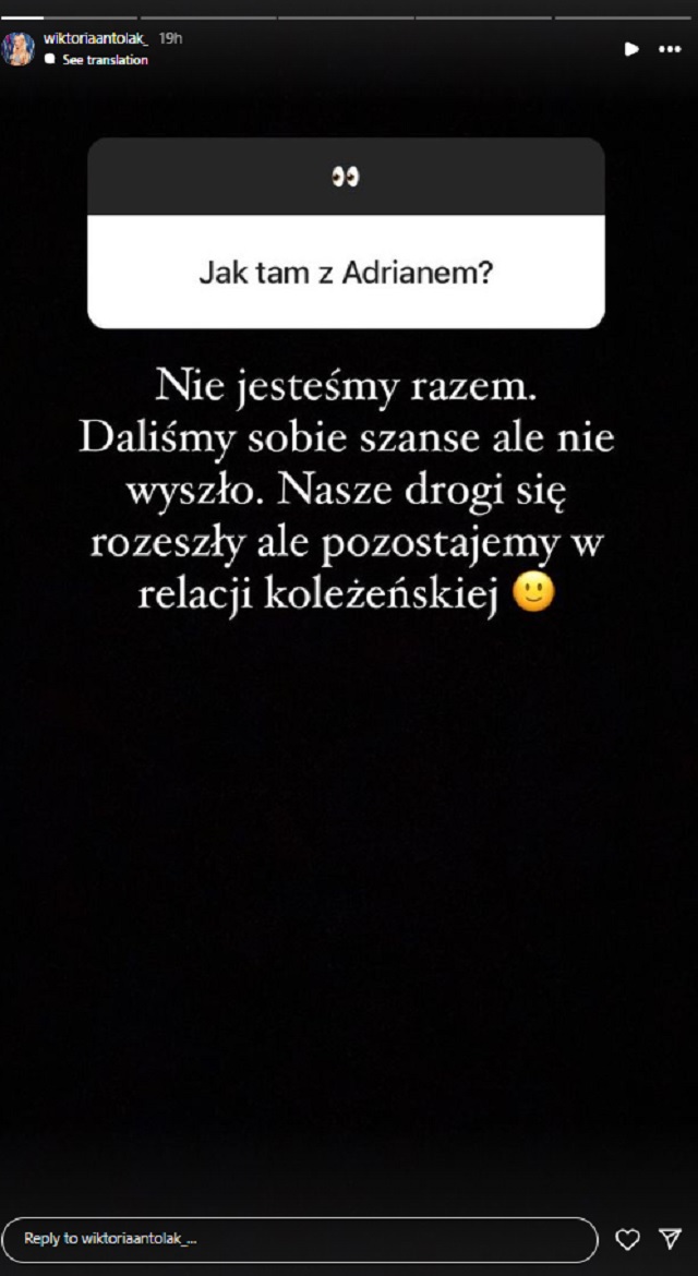 Wiktoria z Love Island 9 Instagram