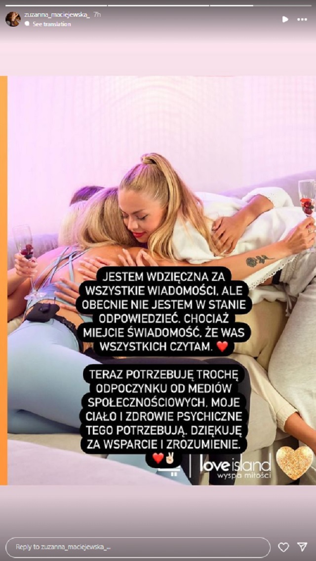 Zuza z Love Island 9 Instagram